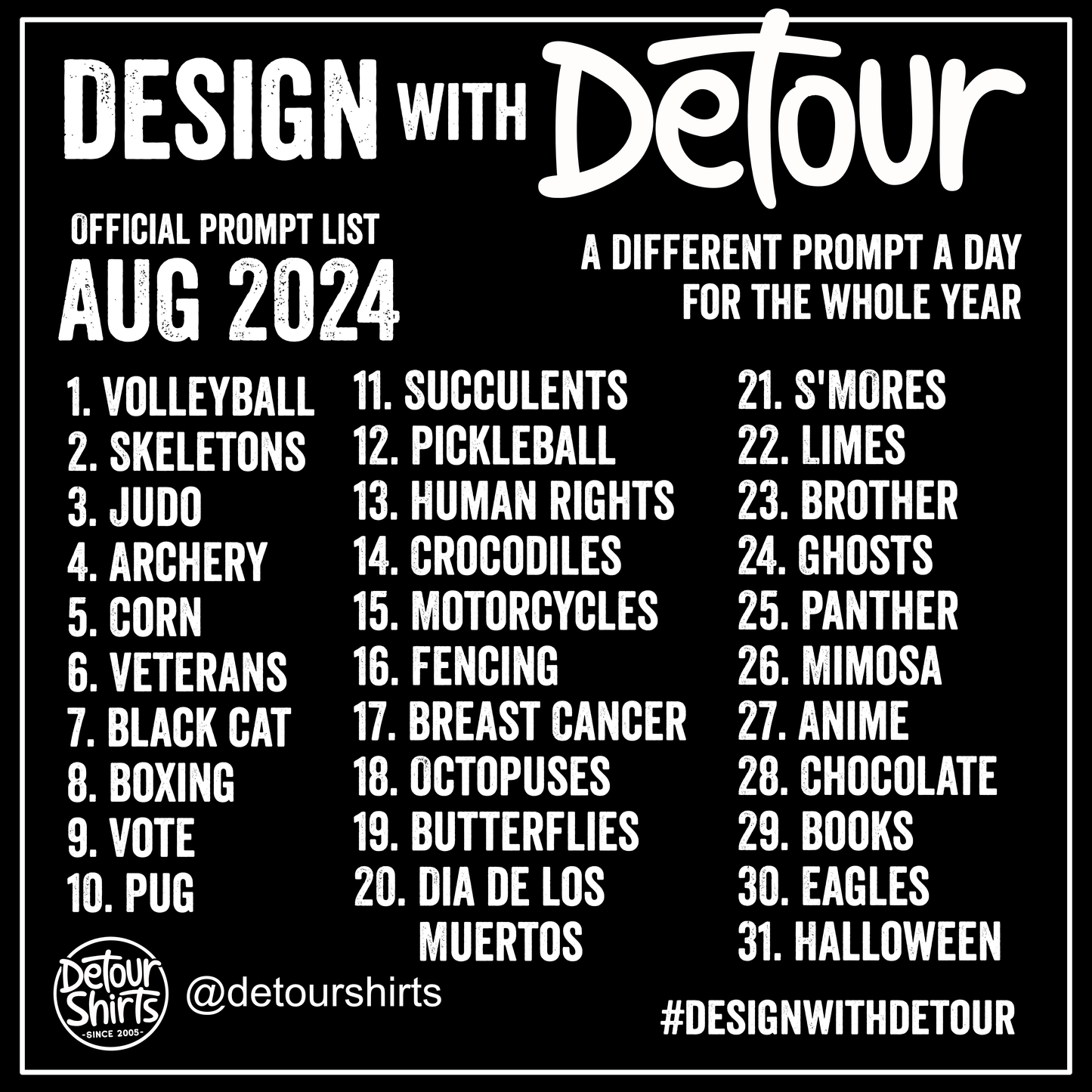 Design with Detour August 2024 Prompts