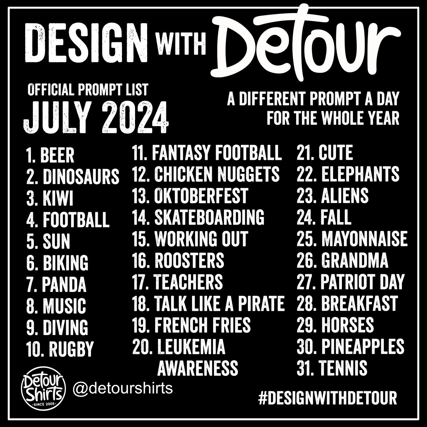 Design with Detour July 2024 Prompts
