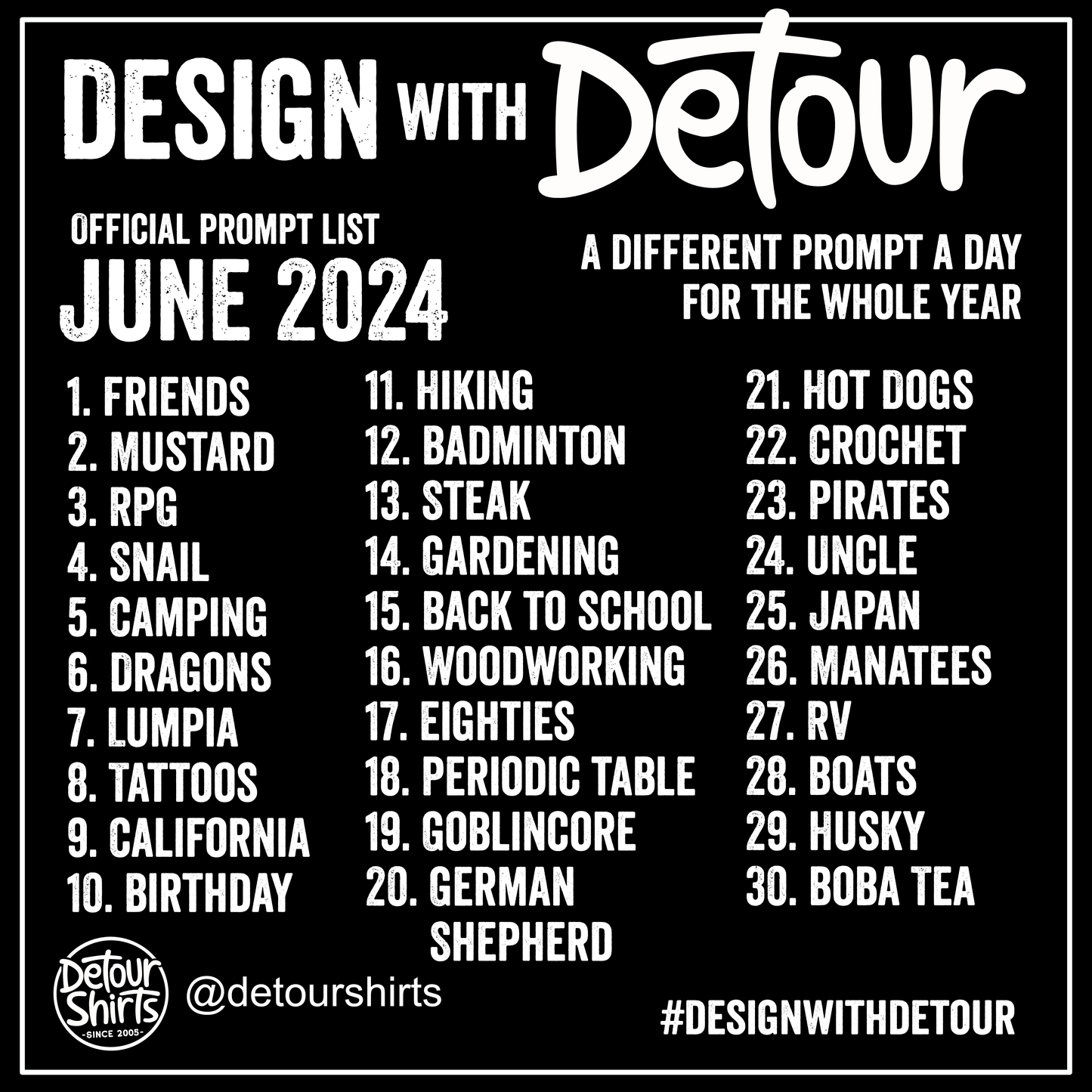 Design with Detour June 2024 Prompts