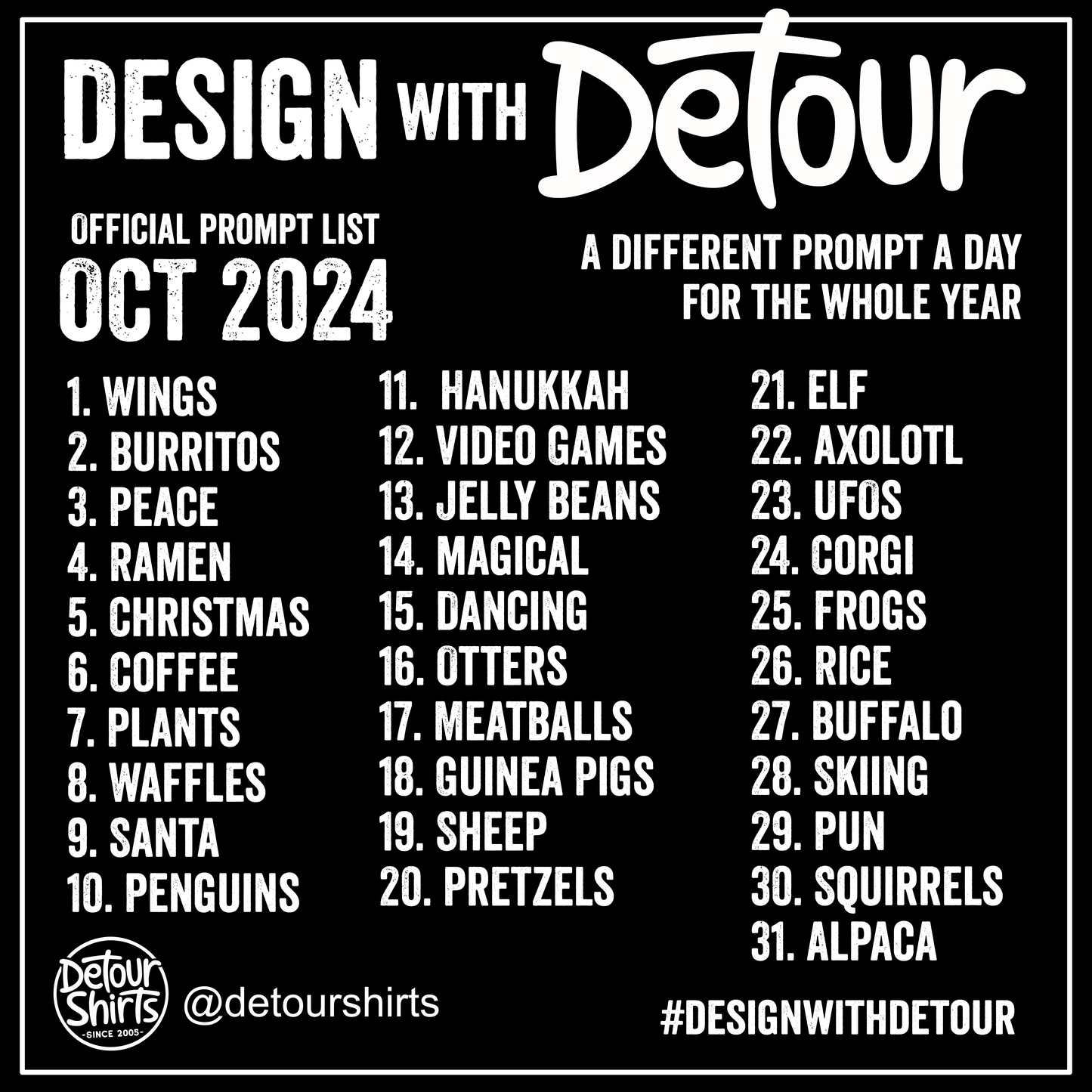 Design with Detour October 2024 Prompts