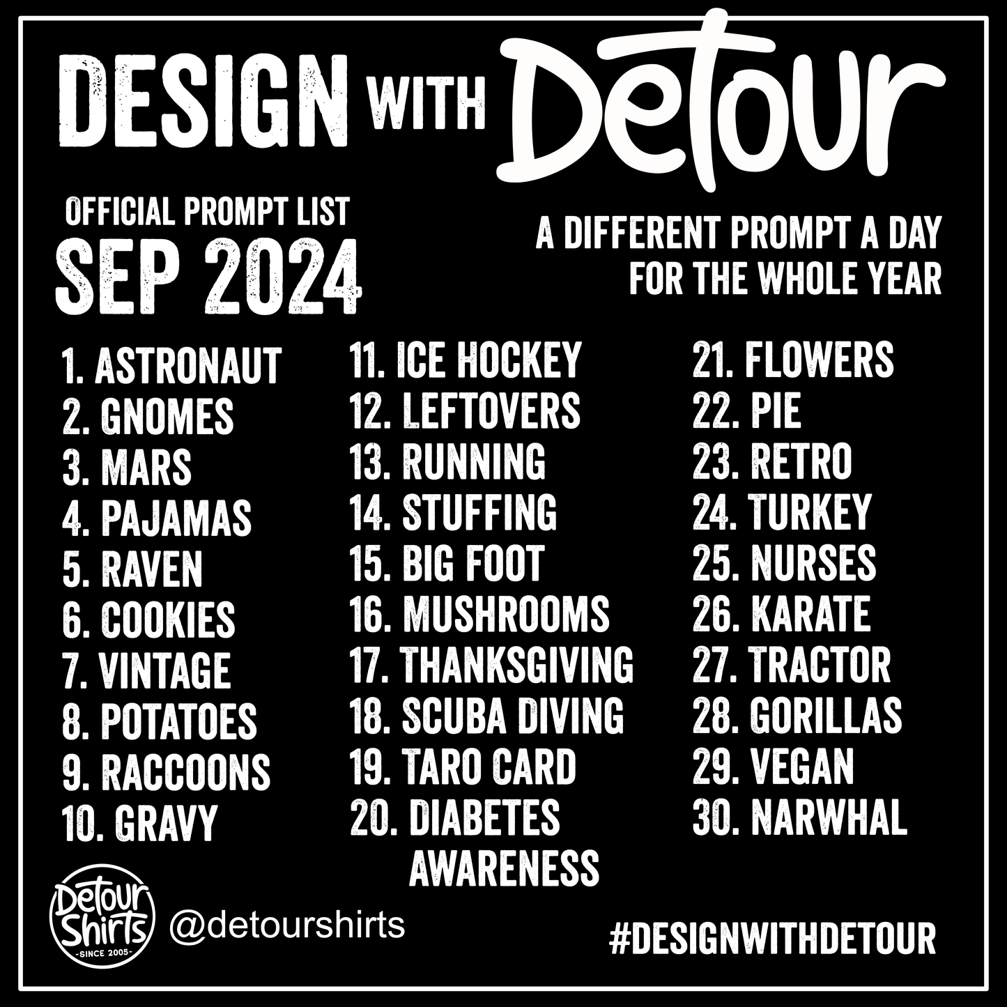 Design with Detour September 2024 Prompts