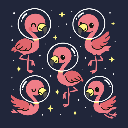 Flamingos In Space T-Shirt