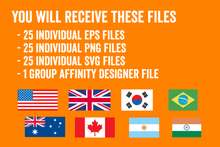 Load image into Gallery viewer, 25 Flags Vector Pack