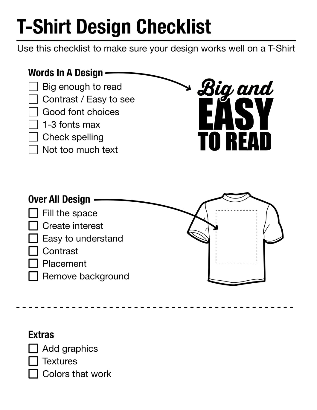 T-Shirt Design Checklist