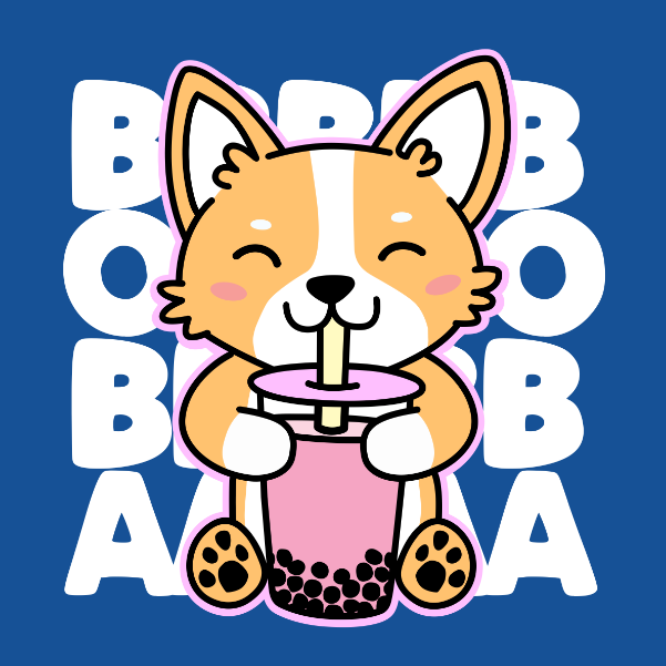 Corgi Drinking Boba