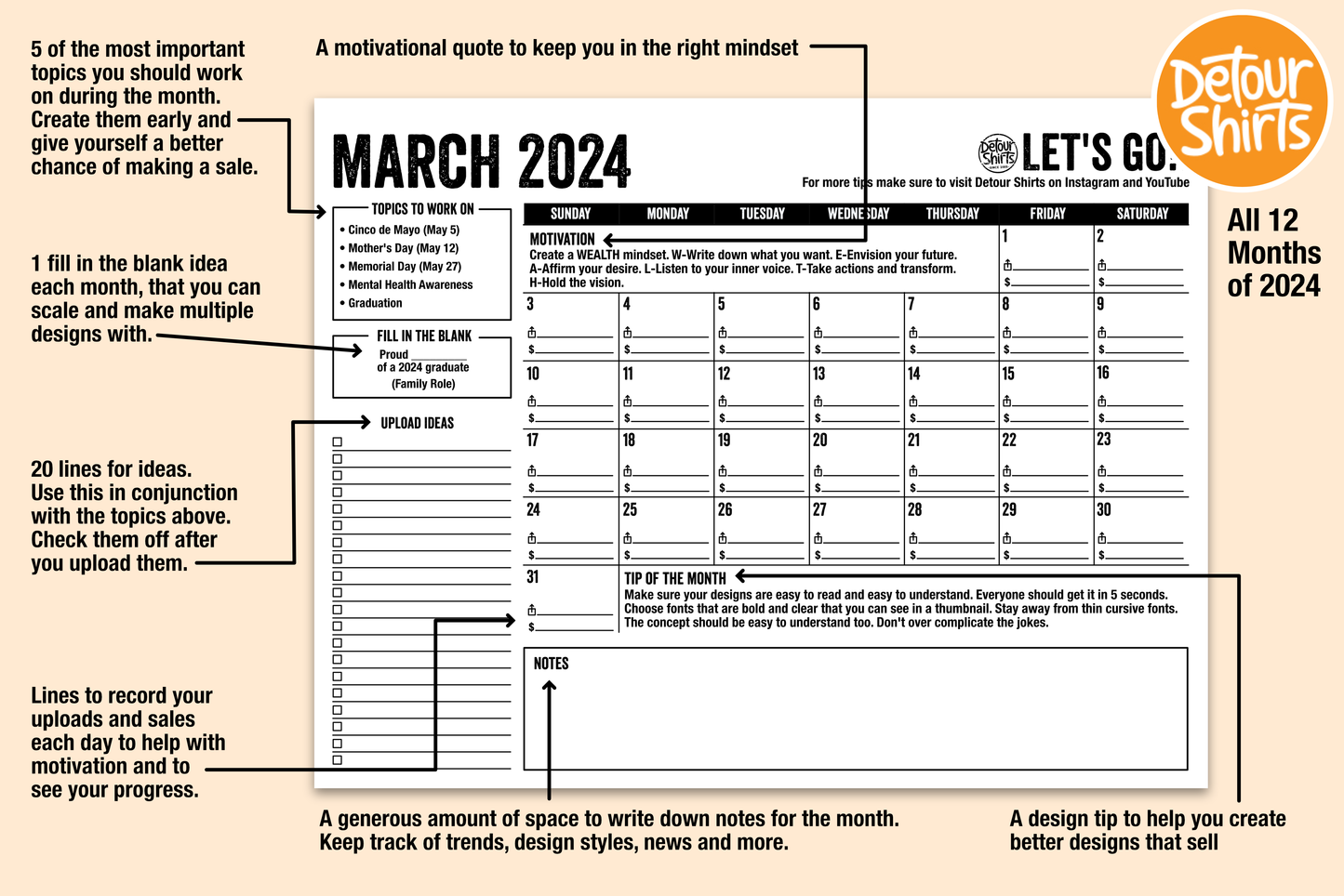 Print on Demand Calendar 2024