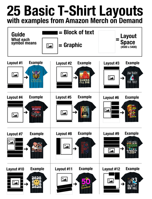 25 Basic T-Shirt Layouts with examples