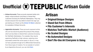 Unofficial TeePublic Artisan Guide
