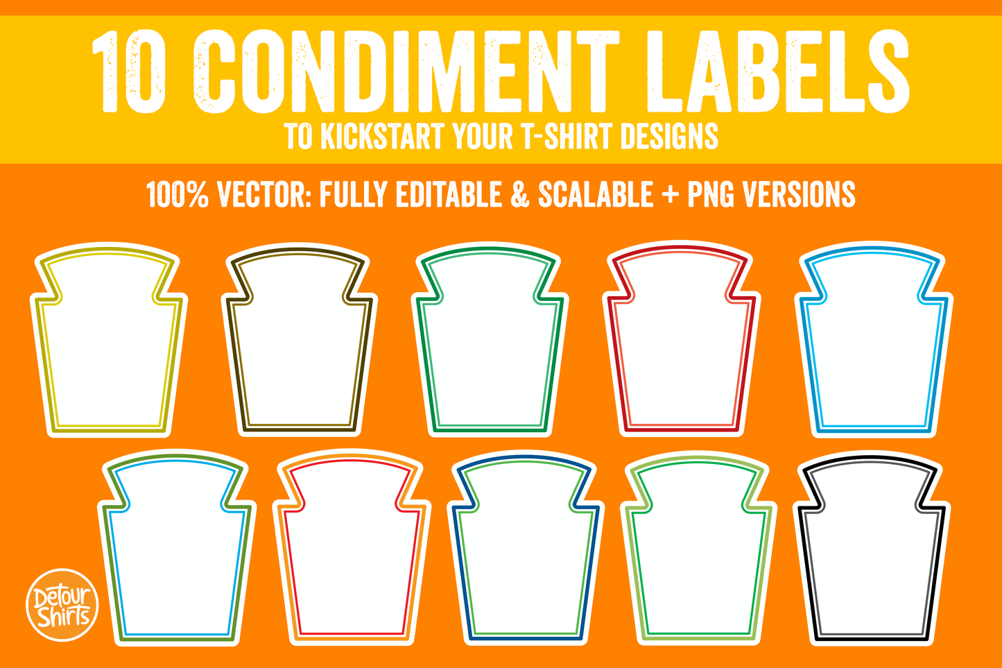 10 Condiment Labels for T-Shirts