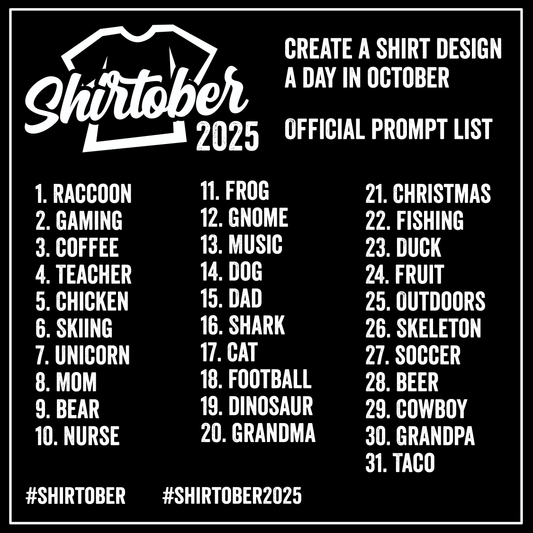 Shirtober 2025 Prompts