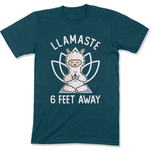 Load image into Gallery viewer, Llamaste 6 Feet Away Llama Yoga Shirt