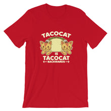 Load image into Gallery viewer, Tacocat is tacocat backwards shirt