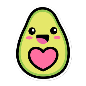 Cute Kawaii Happy Avocado Love Heart Stickers