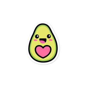 Cute Kawaii Happy Avocado Love Heart Stickers