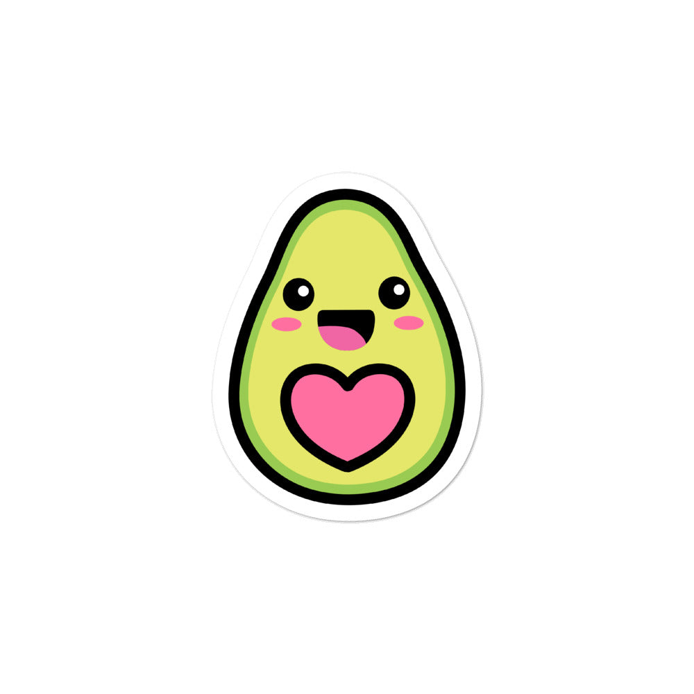 Cute Kawaii Happy Avocado Love Heart Stickers