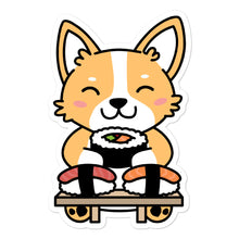 Load image into Gallery viewer, Corgi Eating Sushi Stickers