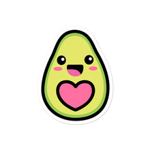 Load image into Gallery viewer, Cute Kawaii Happy Avocado Love Heart Stickers
