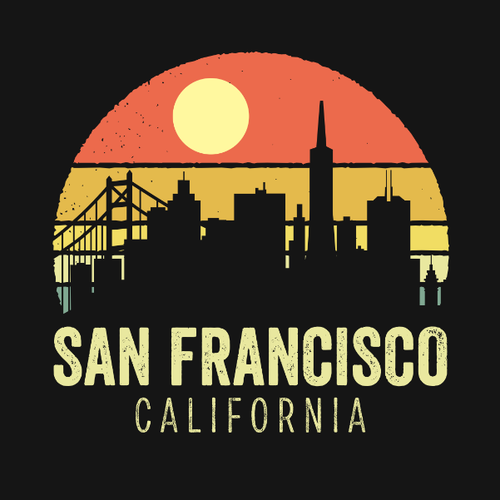 San Francisco California Vintage Sunset